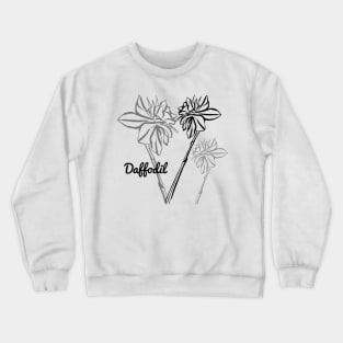 Daffodil line drawing Crewneck Sweatshirt